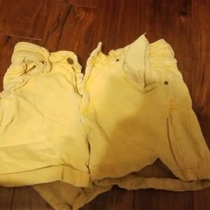 Yellow High-Rise Shorts